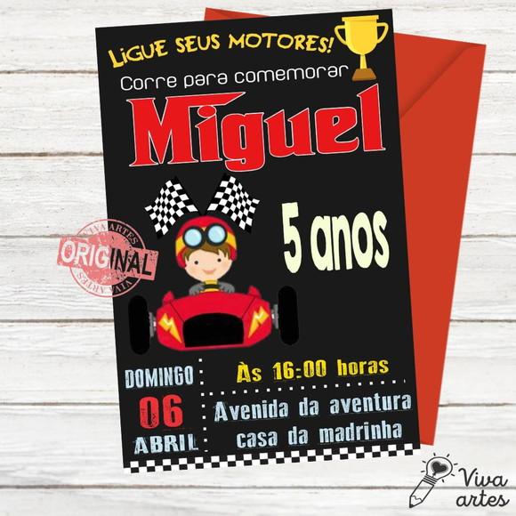 Convite Digital Carros Corrida