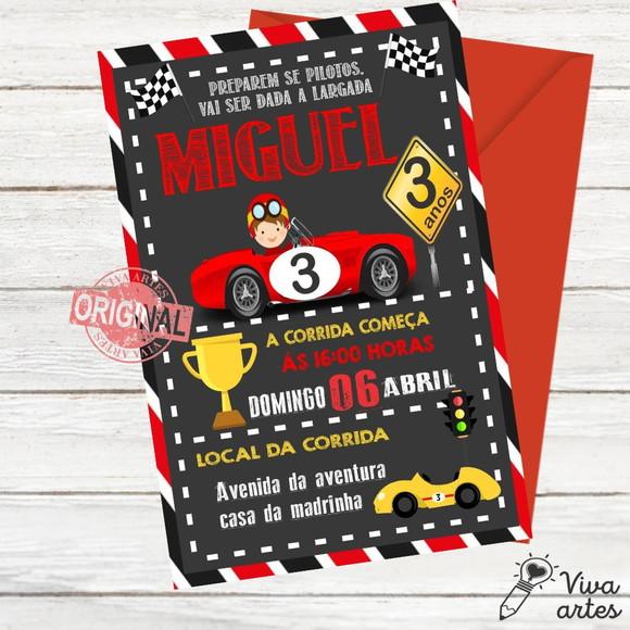 Convite Digital Carros Corrida