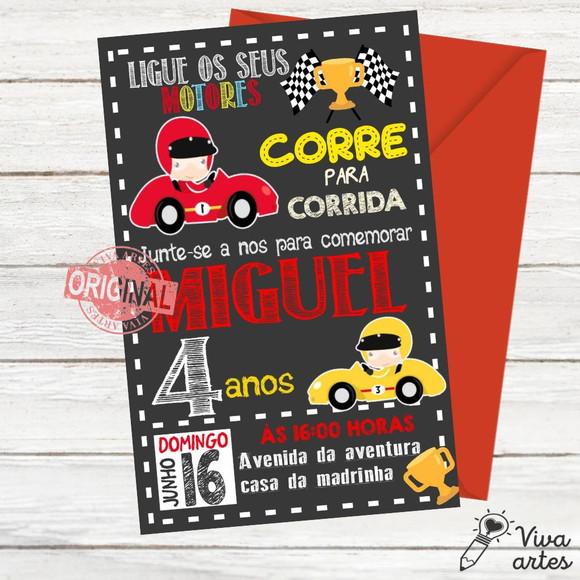 Convite Digital Carros Corrida