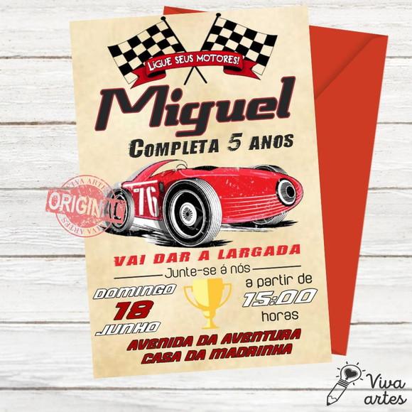 Convite Digital Carros Corrida