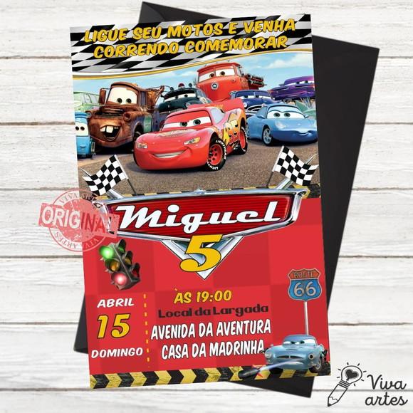 Convite Digital Carros Disney