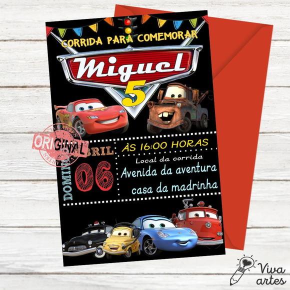 Convite Digital Carros Disney