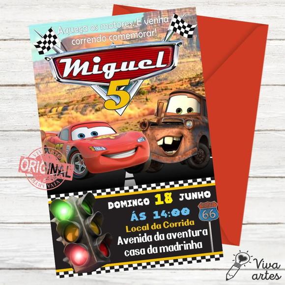 Convite Digital Carros Disney
