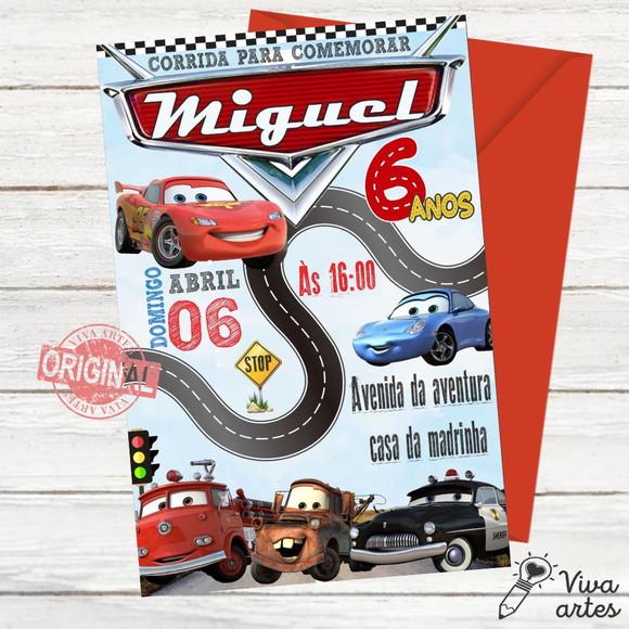 Convite Digital Carros Disney