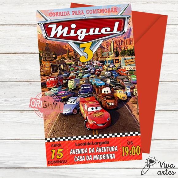 Convite Digital Carros Disney