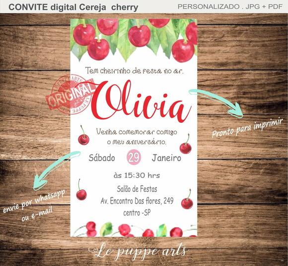 Convite Digital Cereja Cherry
