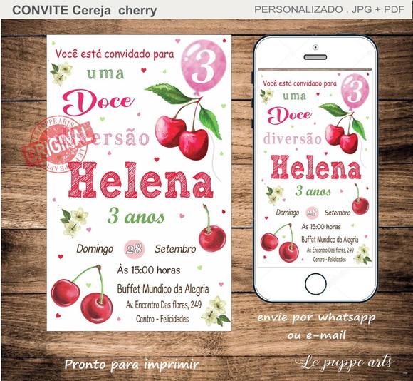 Convite Digital Cereja Cherry
