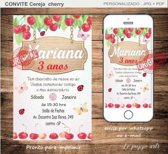 Convite Digital Cereja Cherry