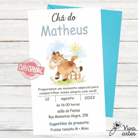 Convite Digital Chá de Bebê Cavalinho de Balanço