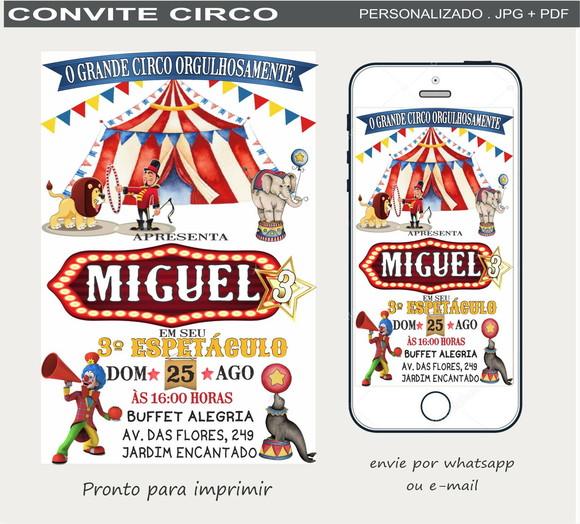 Convite Digital Circo