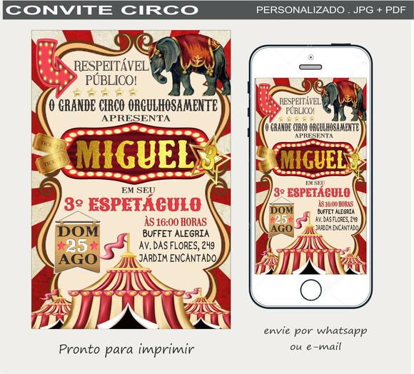 Convite Digital Circo
