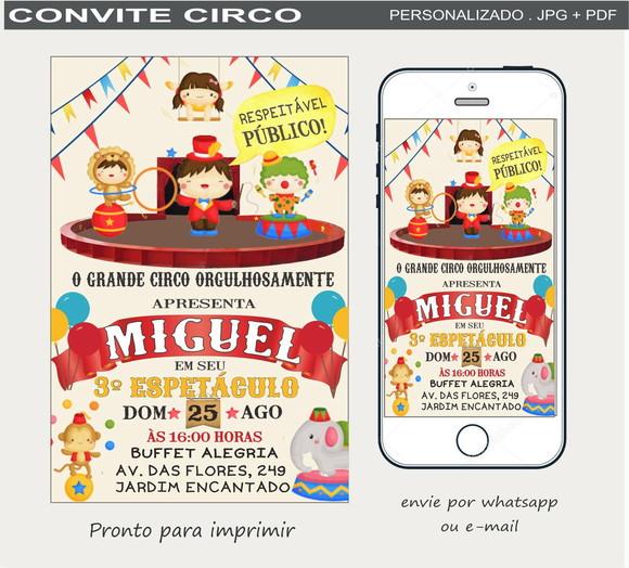Convite Digital Circo