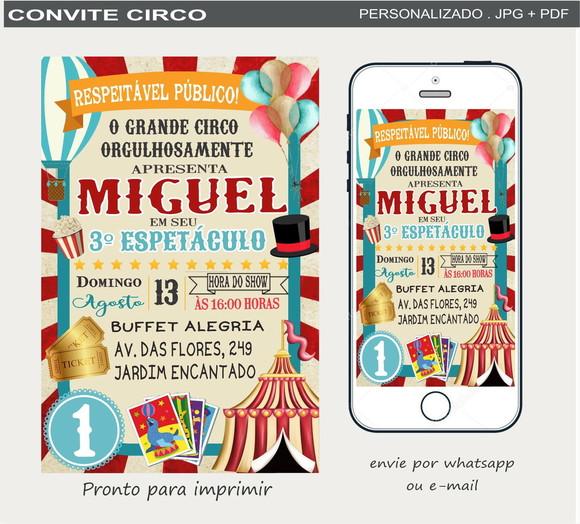 Convite Digital Circo