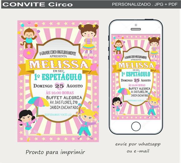 Convite Digital Circo Rosa