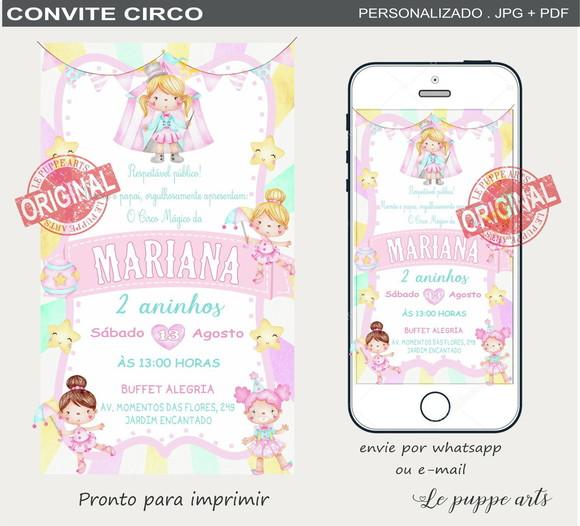 Convite Digital Circo Rosa