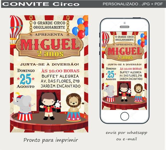 Convite Digital Circo Vermelho