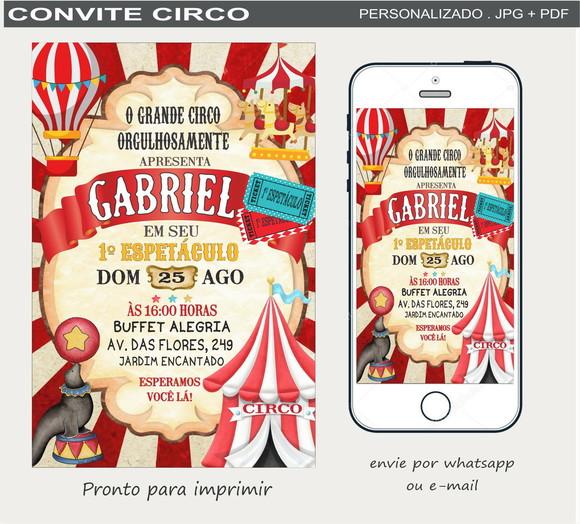 Convite Digital Circo Vermelho