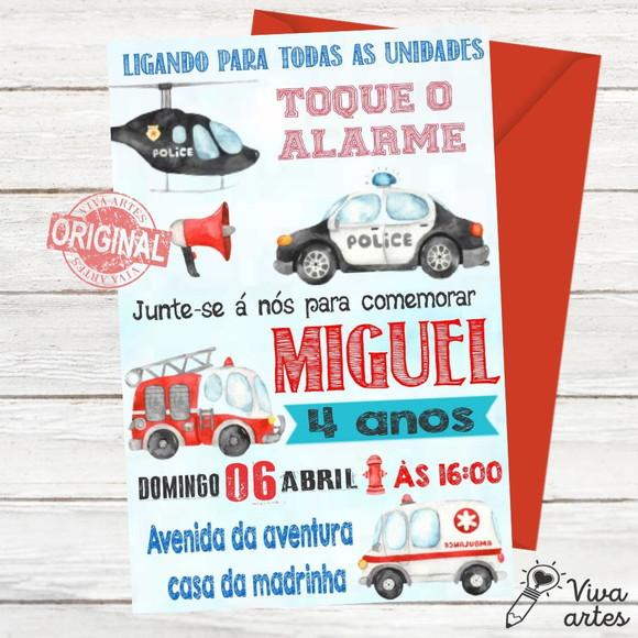 Convite Digital Equipe de Resgate - Bombeiros e Policial