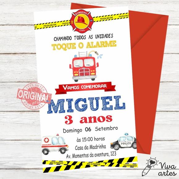 Convite Digital Equipe de Resgate - Bombeiros e Policial