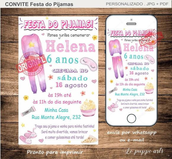 Convite Digital Festa do Pijama