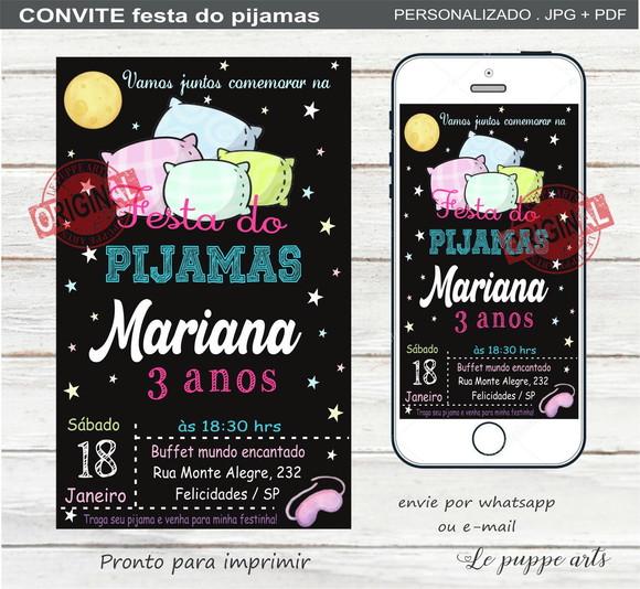 Convite Digital Festa do Pijama