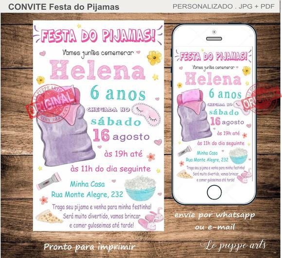 Convite Digital Festa do Pijama