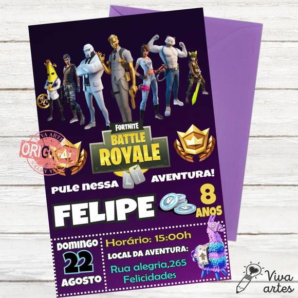 Convite Digital Fortnite
