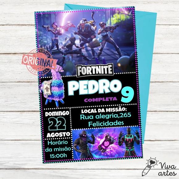 Convite Digital Fortnite
