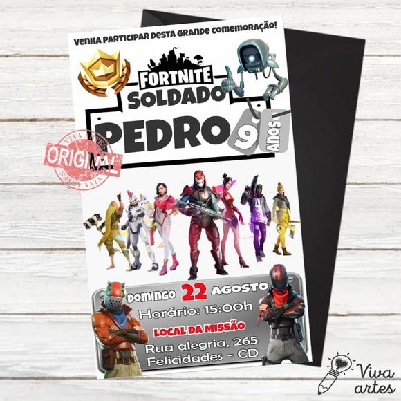 Convite Digital Fortnite