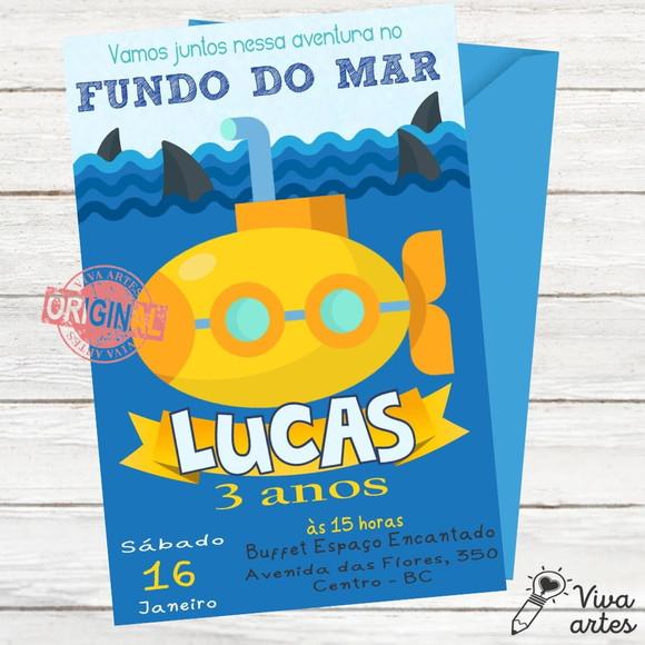 Convite Digital Fundo do Mar Submarino