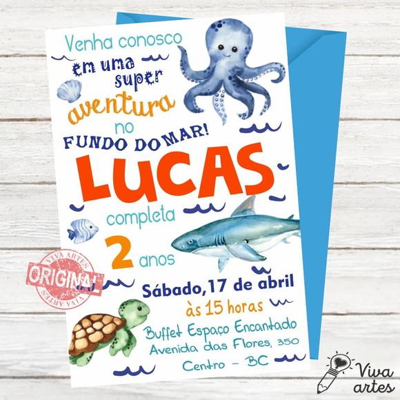 Convite Digital Fundo do Mar