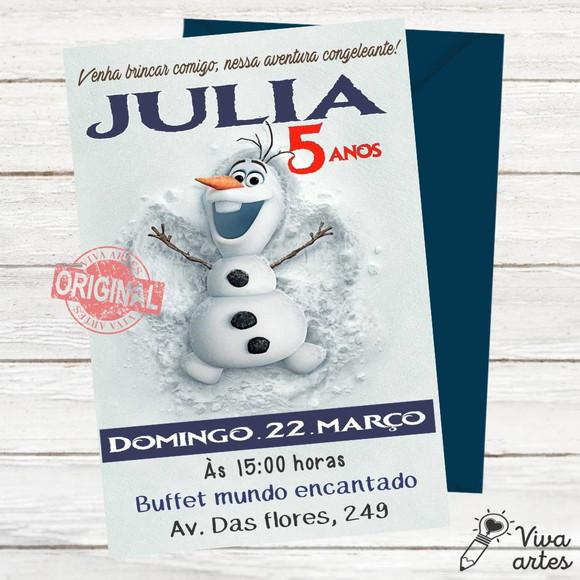 Convite Digital Frozen Olaf