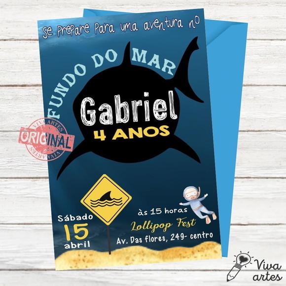 Convite Digital Fundo do Mar Tubarão