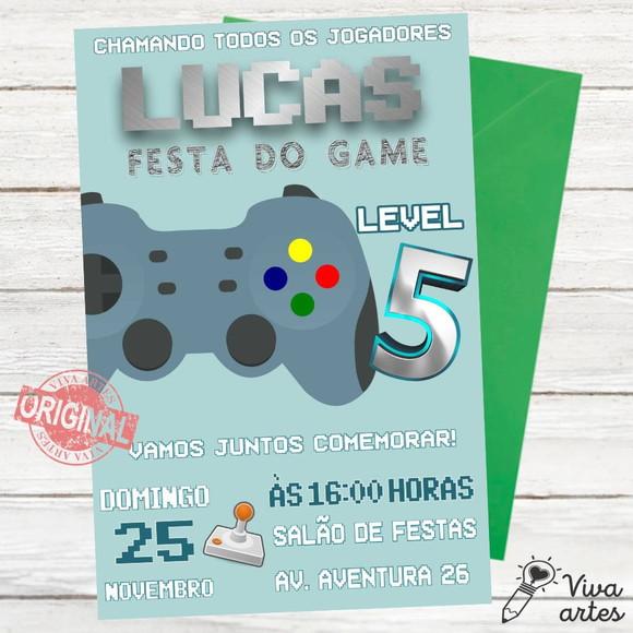 Convite Digital Game - Playstation
