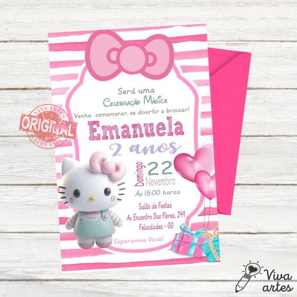 Convite Digital Hello Kitty
