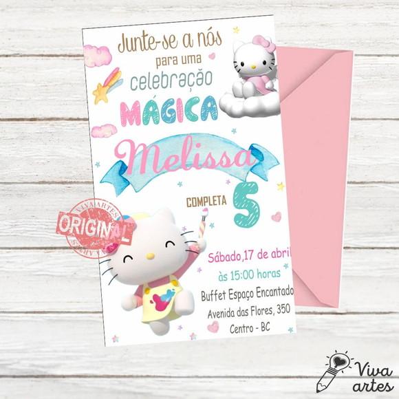 Convite Digital Hello Kitty