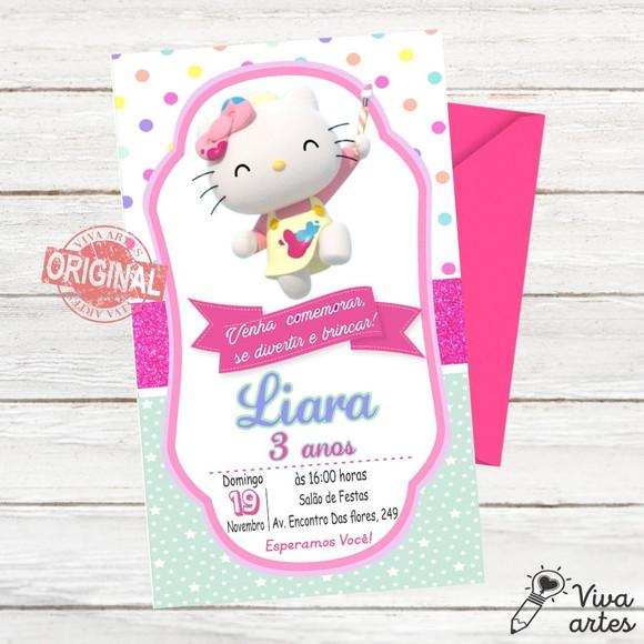 Convite Digital Hello Kitty