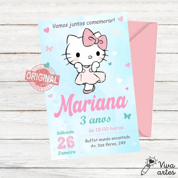 Convite Digital Hello Kitty