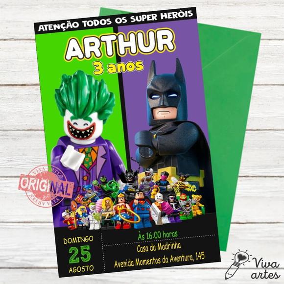Convite Digital Lego Villains Dc