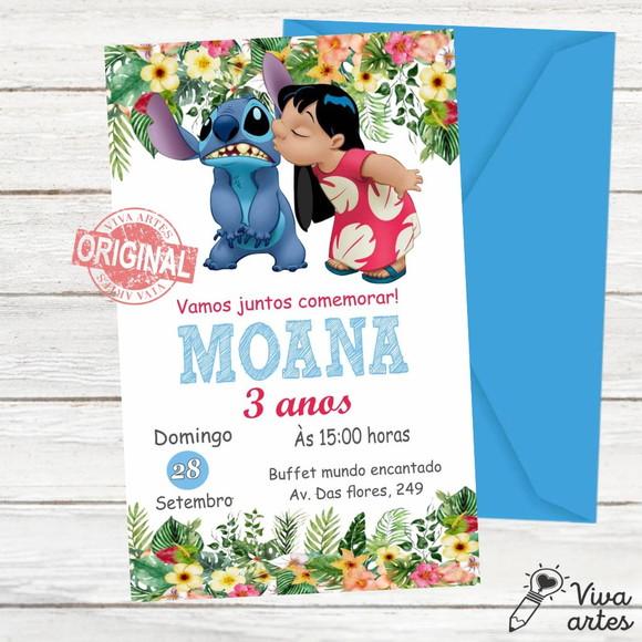 Convite Digital Lilo e Stitch