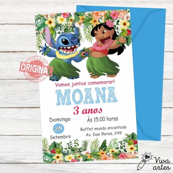 Convite Digital Lilo e Stitch