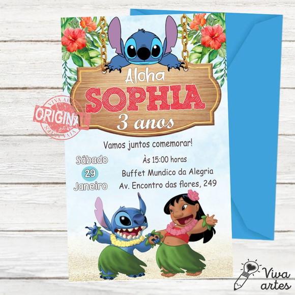 Convite Digital Lilo e Stitch