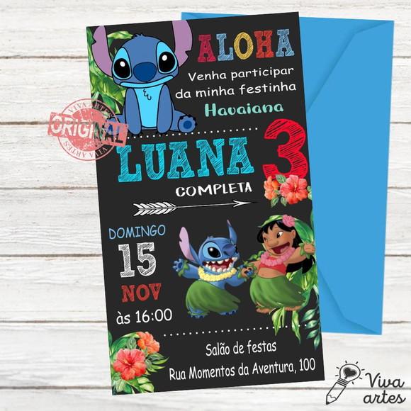 Convite Digital Lilo e Stitch