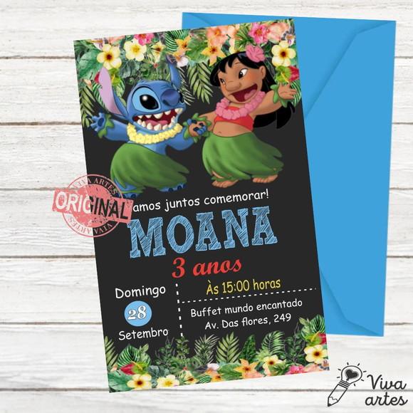 Convite Digital Lilo e Stitch