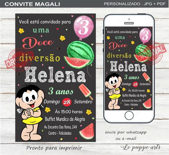 Convite Digital Magali - Turma da Mônica