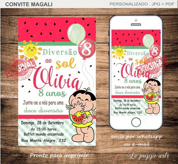 Convite Digital Magali - Turma da Mônica