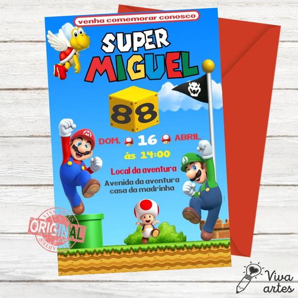 Convite Digital Mario Bros