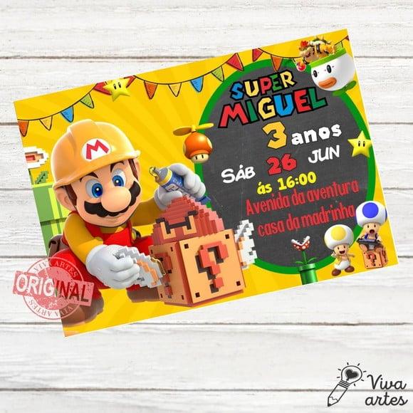 Convite Digital Mario Bros