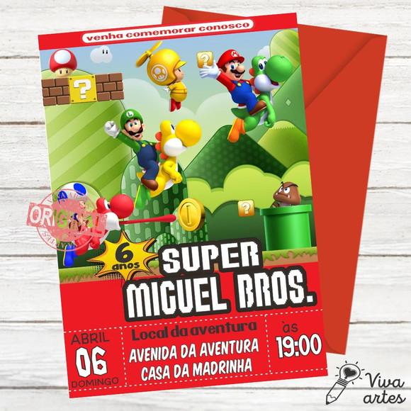 Convite Digital Mario Bros