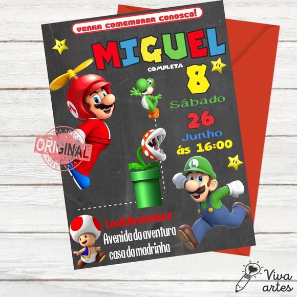 Convite Digital Mario Bros